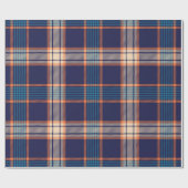 Navy tartan-patroon cadeaupapier (Vlak)