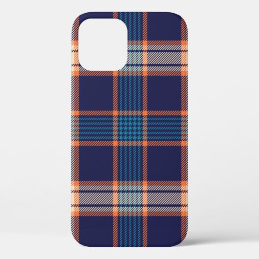 Navy tartan-patroon Case-Mate iPhone case (Achterkant)
