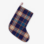 Navy tartan-patroon kleine kerstsok (Voorkant (Hangend))