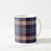 Navy tartan-patroon koffiemok (Voorkant rechts)