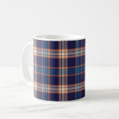 Navy tartan-patroon koffiemok (Voorkant links)