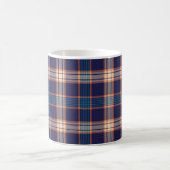 Navy tartan-patroon koffiemok (Center)