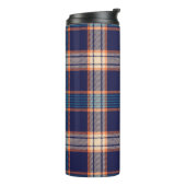 Navy tartan-patroon thermosbeker (Gedraaid links)