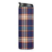 Navy tartan-patroon thermosbeker (Geroteerd rechts)
