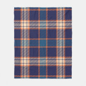 Navy tartan plaid patroon fleece deken (Voorkant)