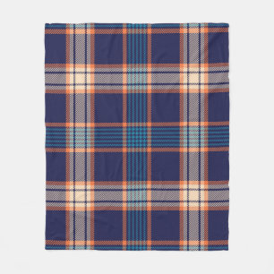 Navy tartan plaid patroon fleece deken