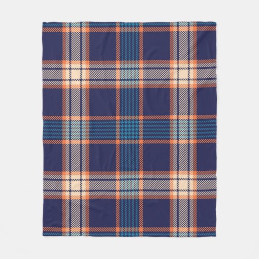 Navy tartan plaid patroon fleece deken (Voorkant)