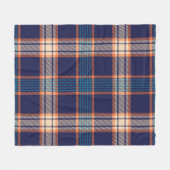 Navy tartan plaid patroon fleece deken (Voorkant (Horizontaal))