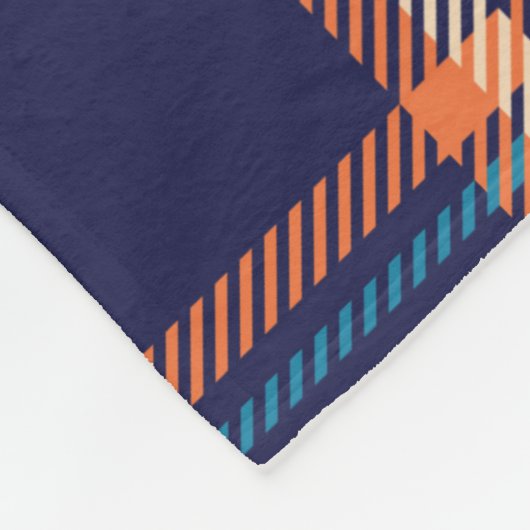 Navy tartan plaid patroon fleece deken (Hoek)