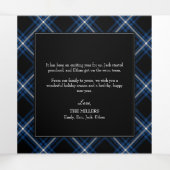 Navy Tartan Pset-kerstdrievoud-fotokaart Drieluik Wenskaart (Binnenkant midden)