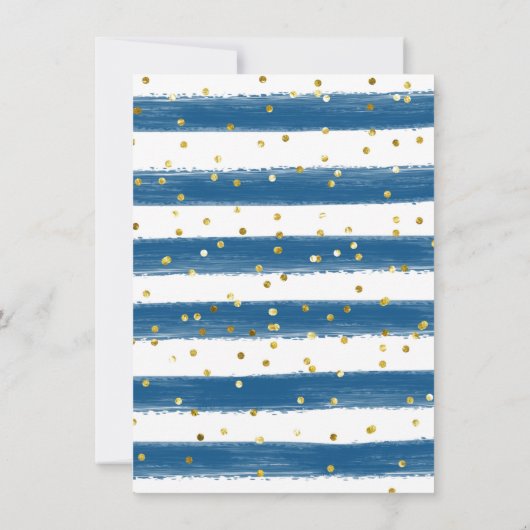 Navy Tea Party Dinosaur 3rd Birthday Invitation Kaart (Achterkant)