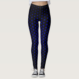 Navy Techno Dot Pattern Leggings