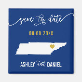 Navy Tennessee Wedding Save the Date Map Magneet (Voorkant)