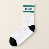 Navy Tennis Groene Streep Retro Unisex Sokken (Links - buitenkant)