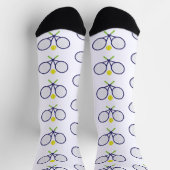 Navy Tennis Racquets Pattern Socks Sokken (Top)