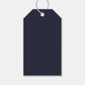 Navy Terracotta Bloem Boho Bruiloft Bedankt Cadeaulabel (Achterkant)
