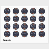 Navy Terracotta Bloem Boho Bruiloft Ronde Sticker (Vel)