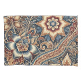 Navy Terracotta Boho Batik Floral Waterverf Kussensloop (Voorkant)