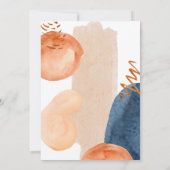 Navy Terracotta Boho Invitation Kaart (Achterkant)