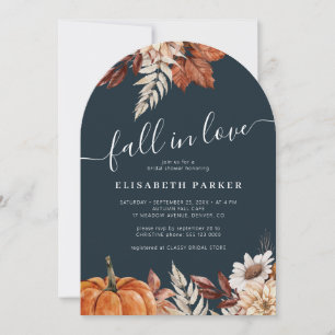 Navy terracotta Fall in Love pompoen bruidsmeisjes Kaart