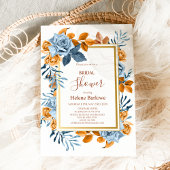 Navy Terracotta Floral Boho Elegant Vrijgezellenfe Kaart