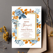 Navy Terracotta Floral Boho Elegant Vrijgezellenfe Kaart