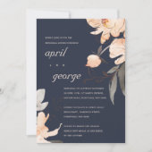 NAVY TERRACOTTA RED FLORAL REHEARSAL DINNER INVITE BEDANKKAART (Voorkant)