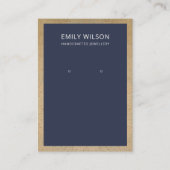 NAVY TERRACOTTA TEXTURE GRORDER EARRING DISPLAY VISITEKAARTJE (Voorkant)