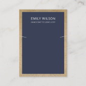 NAVY TERRACOTTA TEXTURE GRORDER KETTING DISPLAY VISITEKAARTJE (Voorkant)