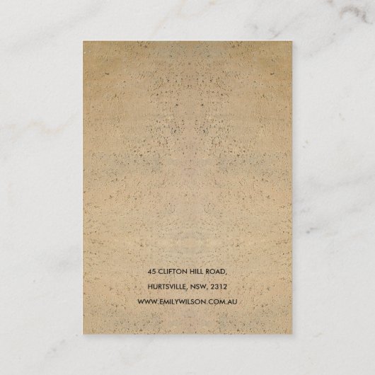 NAVY TERRACOTTA TEXTURE GRORDER KETTING DISPLAY VISITEKAARTJE (Achterkant)