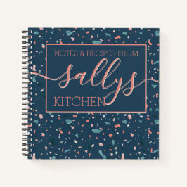 Navy Terrazzo Kitchen Notes Recipe homemade Notitieboek