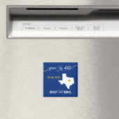 Navy Texas Wedding Save the Date Map Magneet (Insitu (Vaatwasser))
