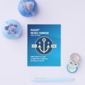 Navy thema Afstudeerfeest Foto uitnodiging Flyer (Enkel)