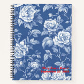 Navy Toile Notitieboek (Voorkant)