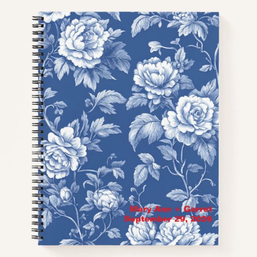 Navy Toile Notitieboek (Voorkant)