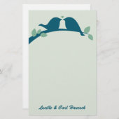 Navy Tortelduifjes Briefpapier (Voorkant / Achterkant)