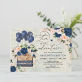 Navy Travel Vrijgezellenfeest Adventure Kaart (Staand voorkant)