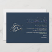 Navy Trendy Collage Wedding Save Date 4 Photos (Achterkant)