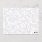 Navy Trim Damask Swirls Dank je Kaarten (Achterkant)