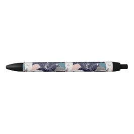 Navy Tropical Floral Pen