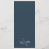 Navy Tropical Leaf Wedding Menu Kaart (Achterkant)