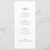 Navy Tropical Leaf Wedding Menu Kaart (Voorkant)
