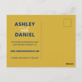 Navy Turks en Caicos Wedding Save the Date Map Briefkaart (Achterkant)