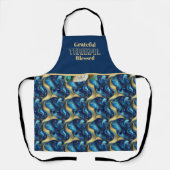 Navy Turquoise All-Over Print Schort (Voorkant)