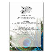 Navy Turquoise Pauw Trouwtafel + Menu Kaart (Achterkant)