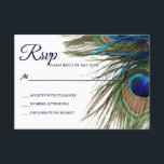 Navy Turquoise Peacock Feather Boho Wedding RSVP Kaartje<br><div class="desc">Navy Turquoise Peacock Feather Boho Wedding RSVP. (1) Klik voor verdere aanpassingen op de knop "Aanpassen" en gebruik onze ontwerptool om deze sjabloon te wijzigen. Alle tekststijl, kleuren en formaten kunnen worden aangepast om aan uw behoeften te voldoen.(2) Als u liever dikkere papieren hebt, kunt u overwegen het type matte...</div>