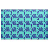 Navy Turquoise Seahorse Coastal Pattern Stof (Fat Quarter)