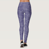 Navy Tweed Linnen Patroon  Leggings (Achterkant)