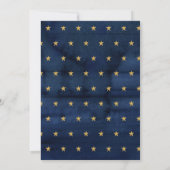 Navy Twinkle Little Star Gold Boy Baby shower Kaart (Achterkant)