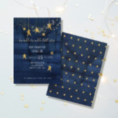 Navy Twinkle Little Star Gold Boy Baby shower Kaart